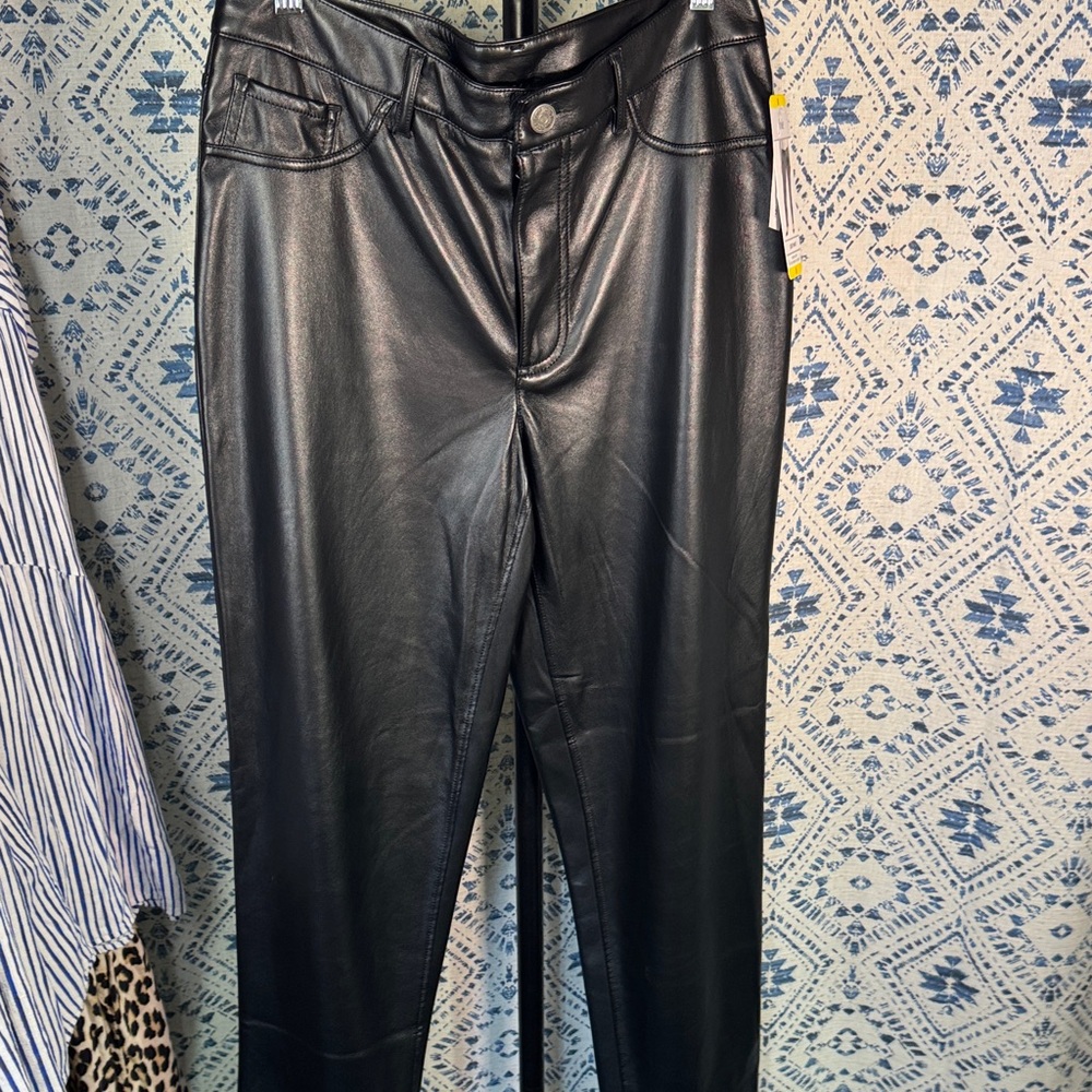 Joie Glossy Black Leatherette Pants